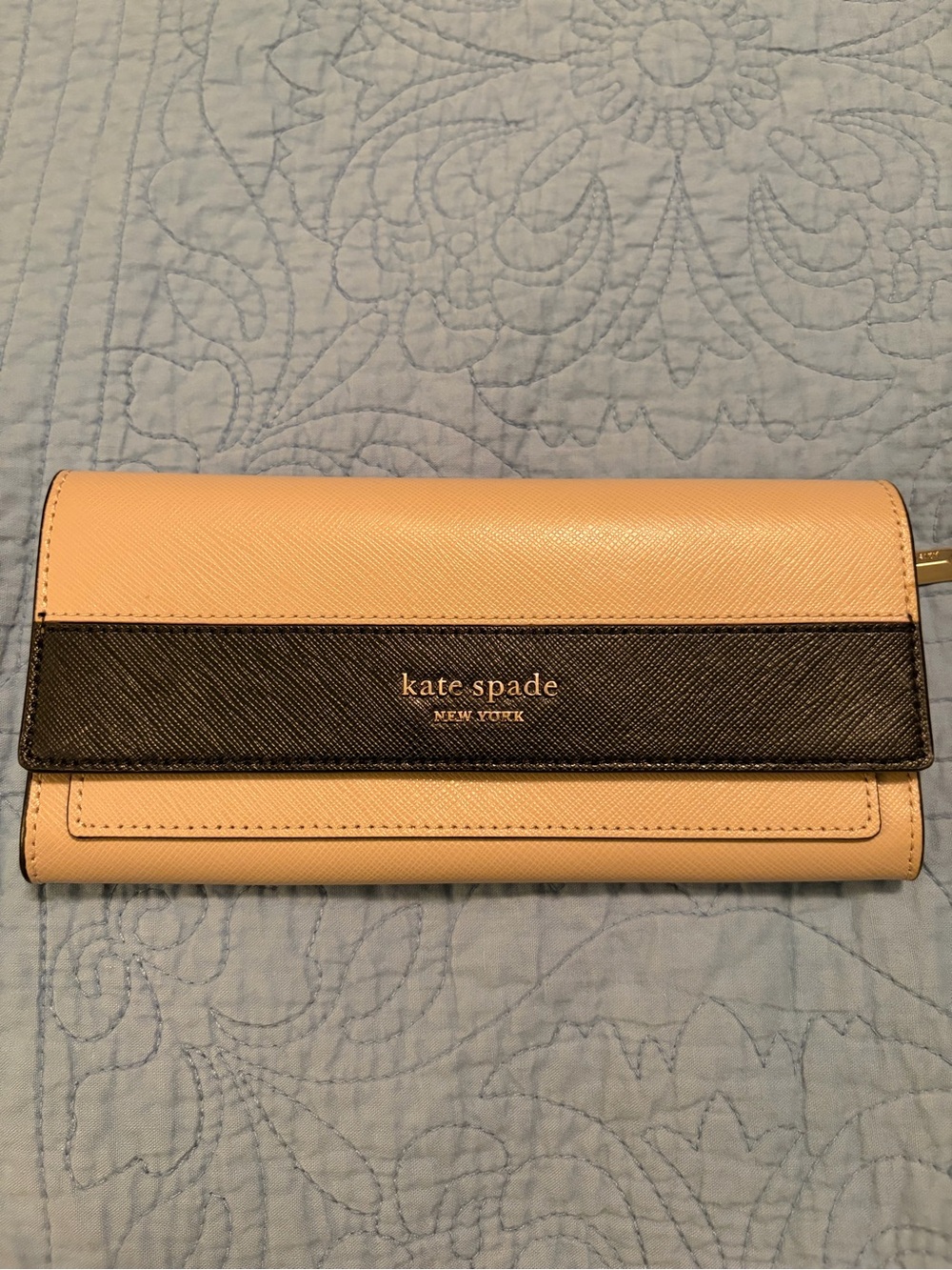 kate spade two-tone Peach and Black Continental Wallet